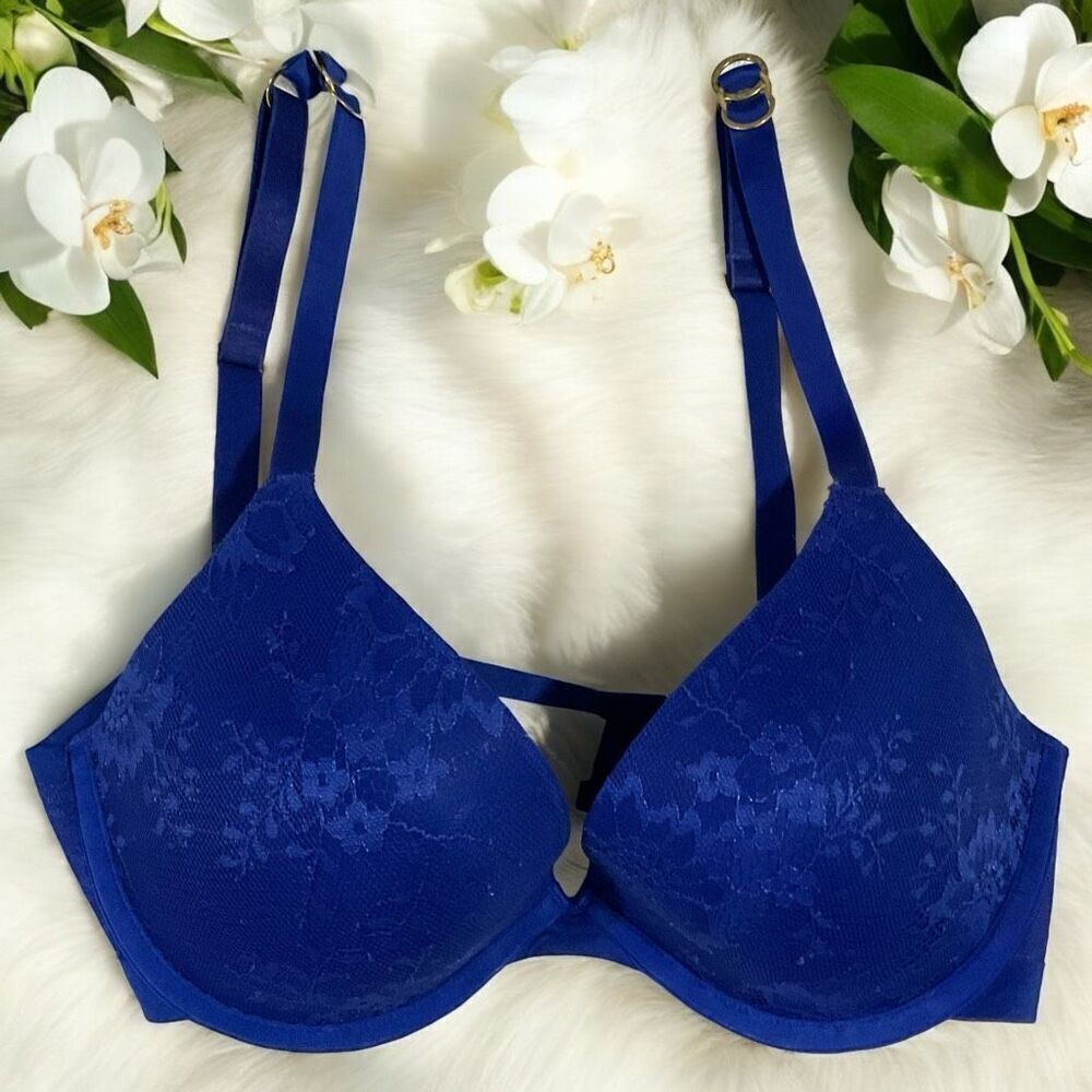 Stella McCartney Lace Plunge Royal Blue Bra S73-109 size 32DD